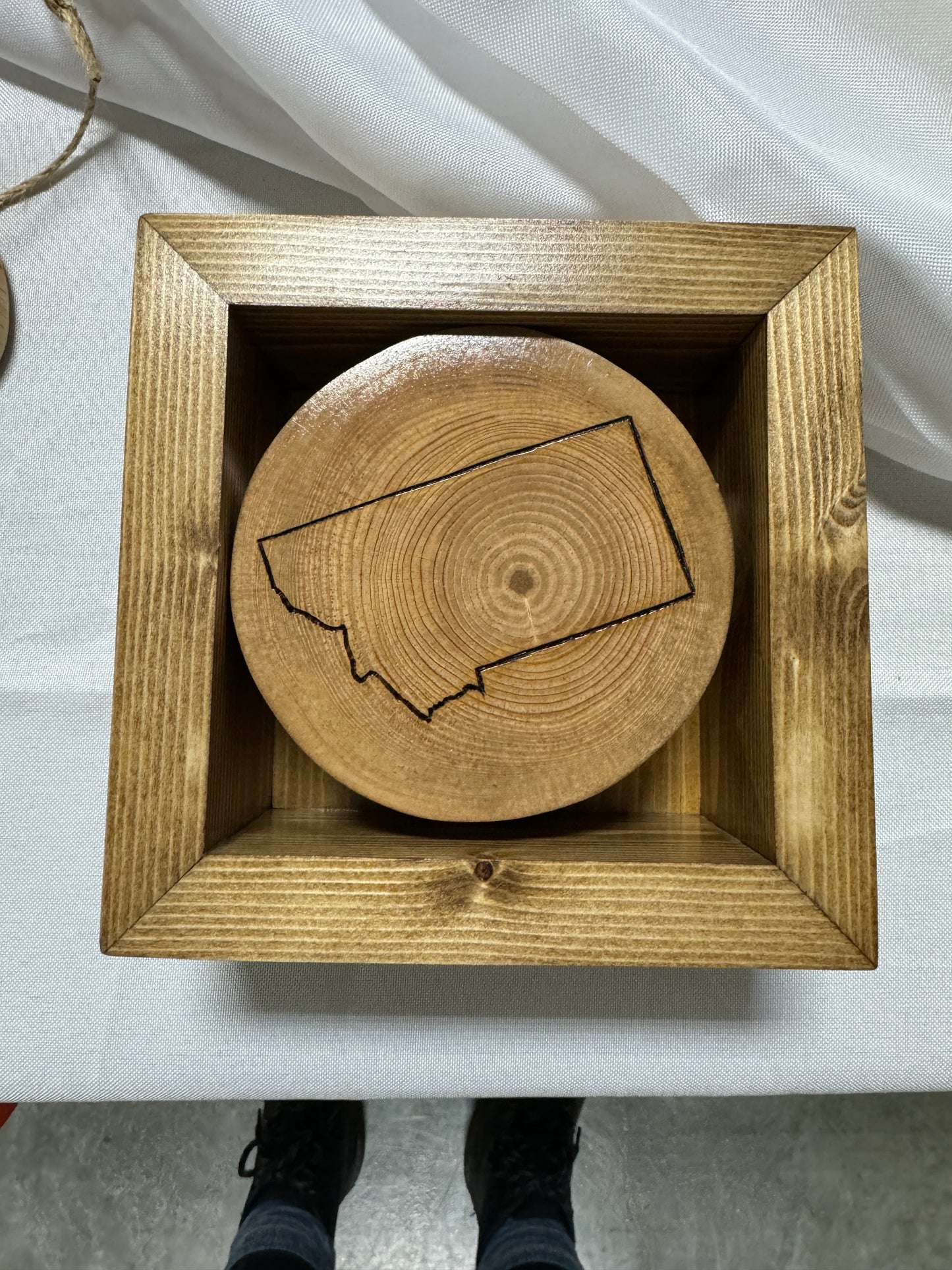 Wood Coaster - Hand Burned State Outline