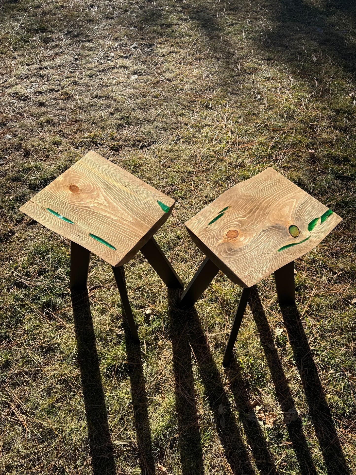 Live Edge Wood End Tables