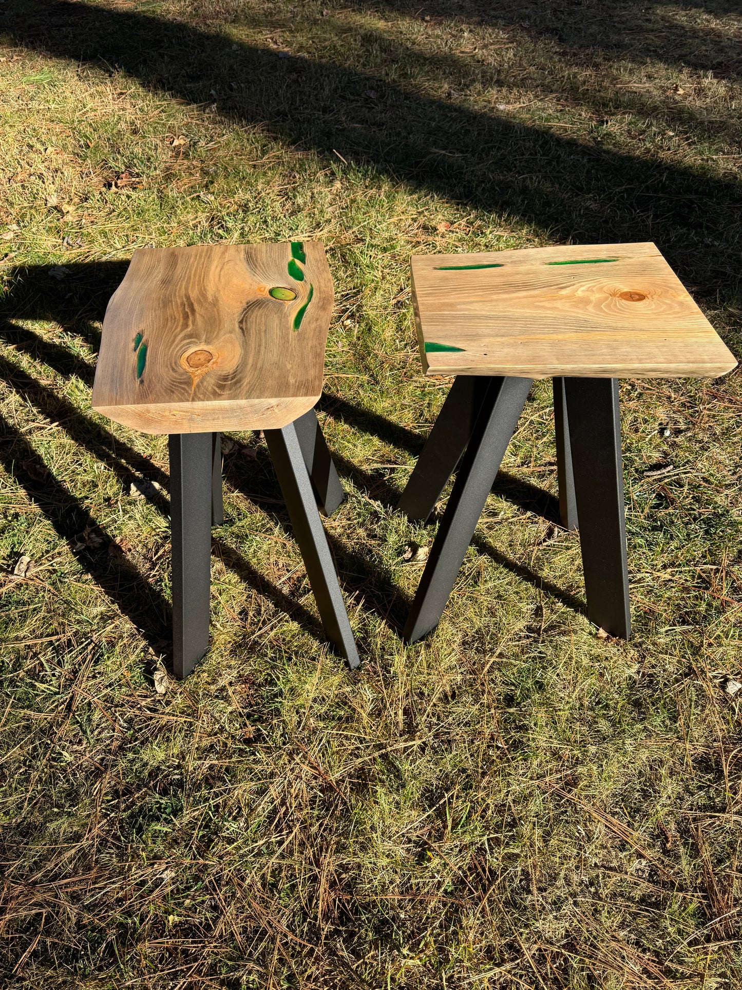 Live Edge Wood End Tables